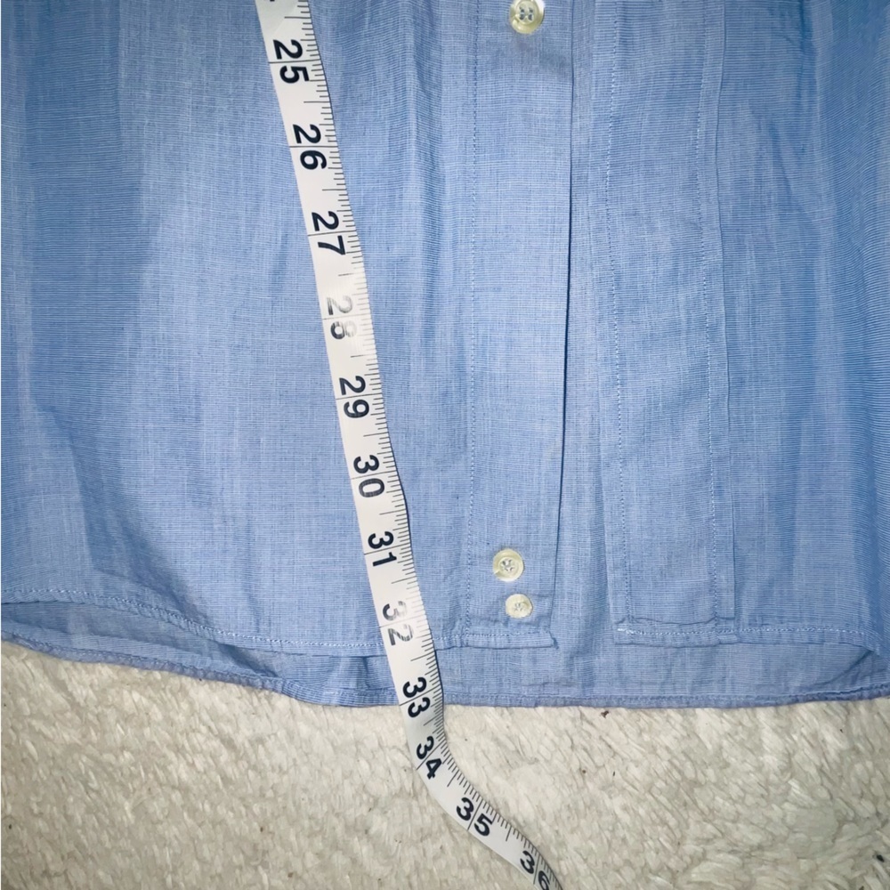 Nice Men’s Neiman Marcus Blue Button Down Long Sleeve Shirt Large 44/ 17.5 - Picture 10 of 13